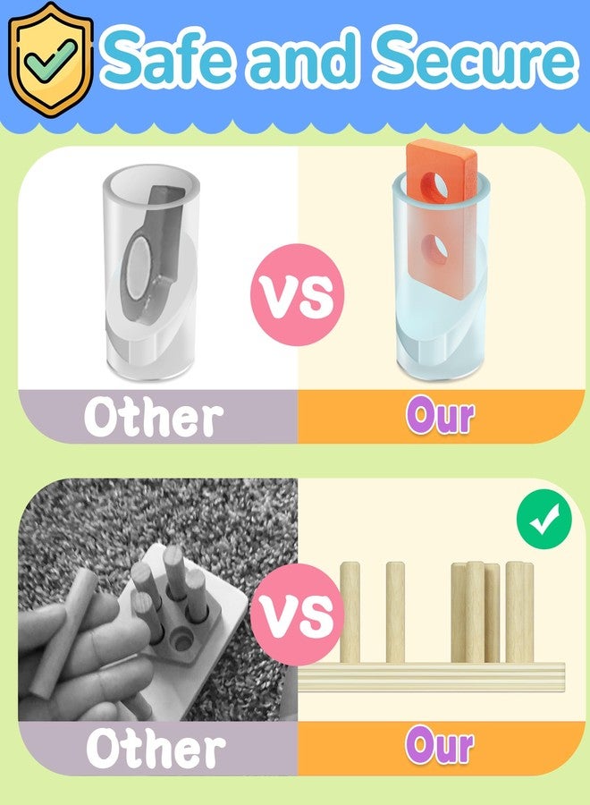 Tonberless Montessori Toys for 1 2 3 Year Old Boy Girl, Toys for Ages 2-4 Toddlers Kids Baby, 1 2 Year Old Birthday Gifts, Toddler Stocking Stuffers Wooden Learning Puzzles Shape Sorter Toy for Toddlers 1-3 - Image 5